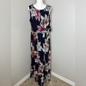 Alexa B  FLORAL MESH SLEEVELESS DRESS SIZE 12 MULTI-COLOR